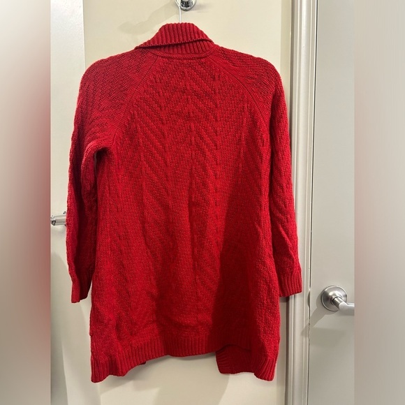 Candies Open Front Cardigan Women’s Small Red Cable Knit Christmas Holiday - Picture 2 of 7